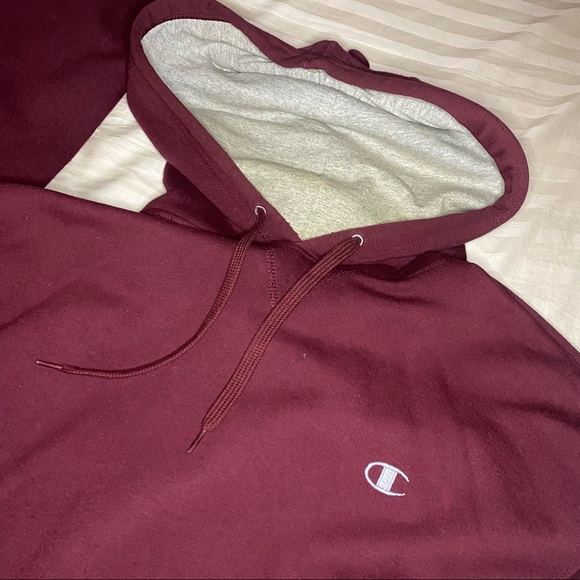 Burgundy champion hoodie size Large men - Picture 10 of 12